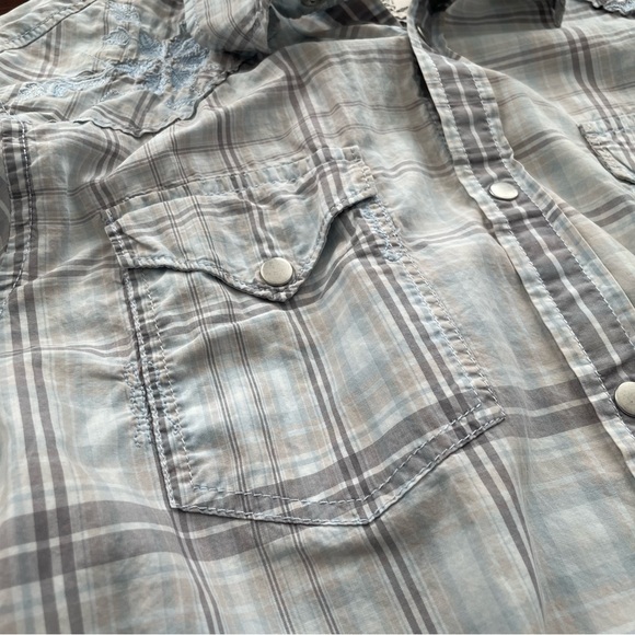 Guess Jeans Western Snap Closure Shirt with Embroidery Size Large - Picture 6 of 9